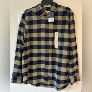 St Johns Bay Men’s Sage Buffalo Plaid Button Down Flannel Shirt NWT Size…